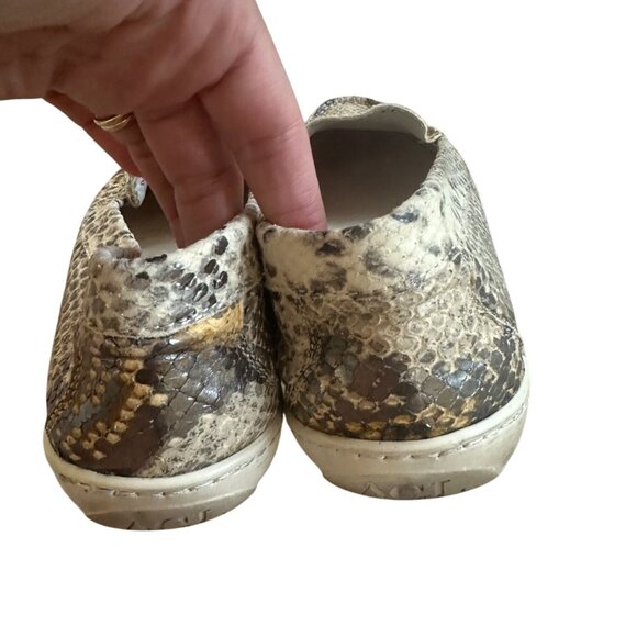 AGL Women's Snake Print Leather Loafers Flats Size 7 / 37 - Picture 6 of 8